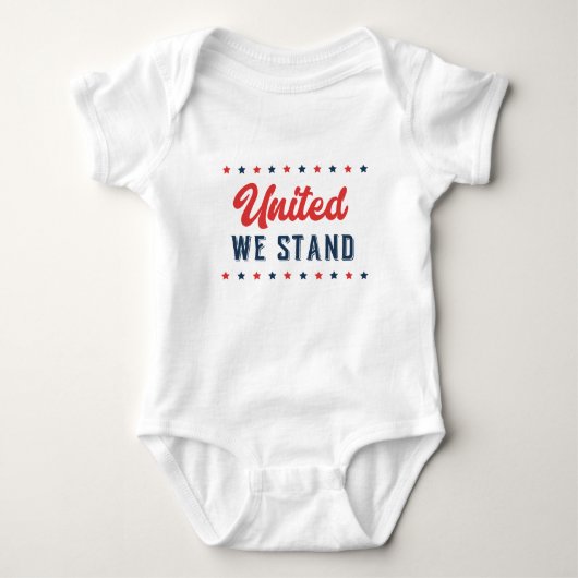 United We Stand Patriotic Word Art Baby Strampler (Vorderseite)