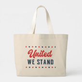 United We Stand Patriotic Word Art Jumbo Stoffbeutel (Rückseite)