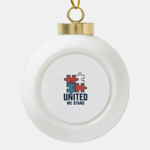 United We Stand Puzzle Teil Patriotisches Shirt De Keramik Kugel-Ornament