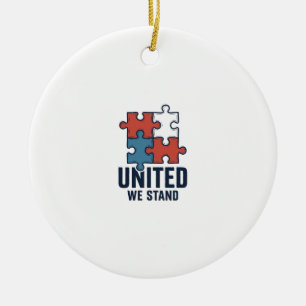 United We Stand Puzzle Teil Patriotisches Shirt De Keramik Ornament