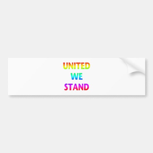 United We Stand Rainbow Autoaufkleber (Vorne)