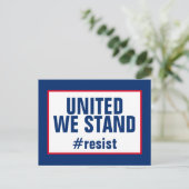 United We Stand Resist Red White Blue Postkarte (Stehend Vorderseite)