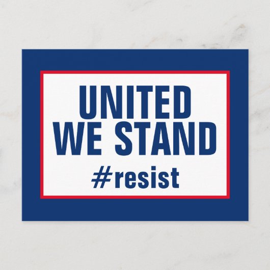 United We Stand Resist Red White Blue Postkarte (Vorderseite)