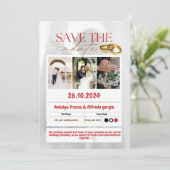 Uniting Hearts: Our Wedding einladung Celebration (Stehend Vorderseite)
