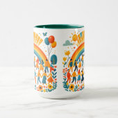 Unity and Diversity Rainbow Ceramic Mug Tasse (Zentrum)