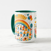 Unity and Diversity Rainbow Ceramic Mug Tasse (Vorderseite Links)