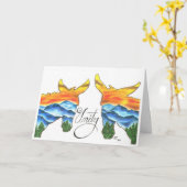 Unity Canyon Mules by Sherry Jarvis Folded Card Karte (Gelbe Blume)