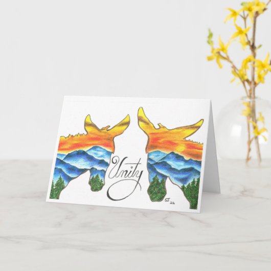 Unity Canyon Mules by Sherry Jarvis Folded Card Karte (Gelbe Blume)