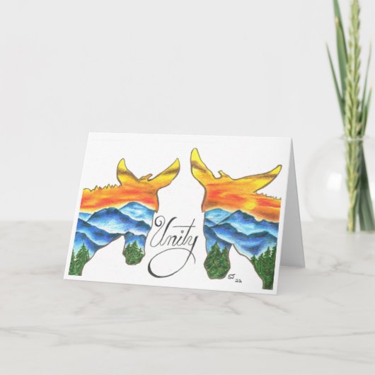Unity Canyon Mules by Sherry Jarvis Folded Card Karte (Vorderseite)