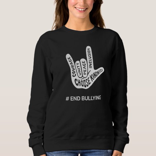 Unity Day 2022, Anti-Mobbing-Liebe-Zeichen Ende Bu Sweatshirt (Vorderseite)