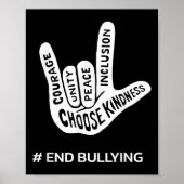 Unity Day Anti Bully Liebe Sign School beenden Sch Poster (Vorne)