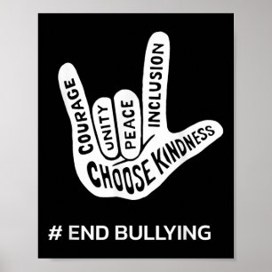 Unity Day Anti Bully Liebe Sign School beenden Sch Poster