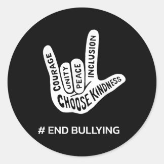 Unity Day Anti Bully Liebe Sign School beenden Sch Runder Aufkleber