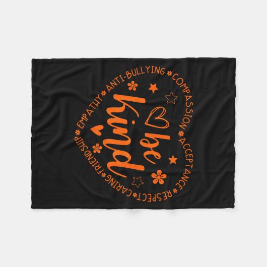 Unity Day Be Kind Kindness Orange Anti Bullying Te Fleecedecke (Vorderseite (Horizontal))