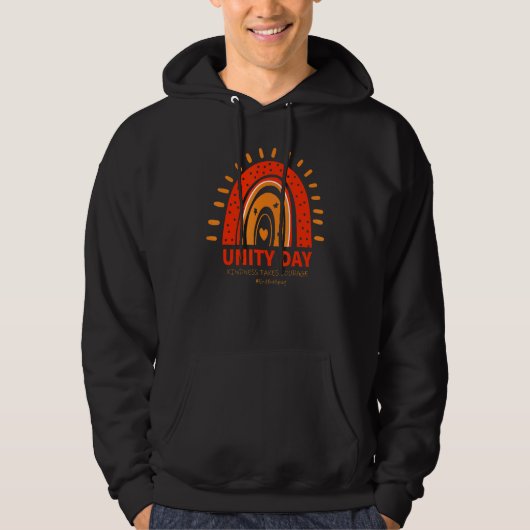Unity Day Kindness Takes Courage #endbullying Rain Hoodie (Vorderseite)