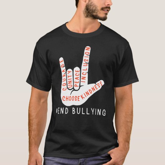 Unity Day Orange 2021 Anti Bullying Liebe Sign Lan T-Shirt (Vorderseite)