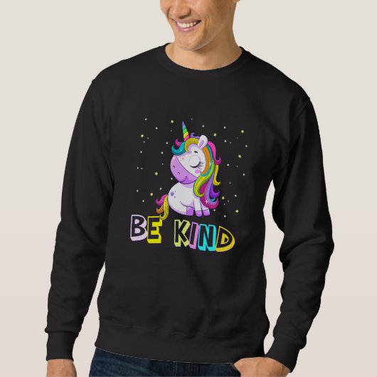 Unity Day Orange  Anti Bullying Unicorn Be Kind Sweatshirt (Vorderseite)