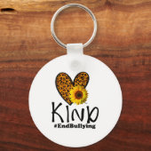 Unity Day Orange Be Kind Leopard Heart Anti Bullyi Schlüsselanhänger (Vorderseite)