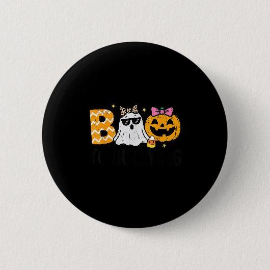 Unity Day Orange Ghost Boo Anti Bullying Halloween Button (Vorderseite)
