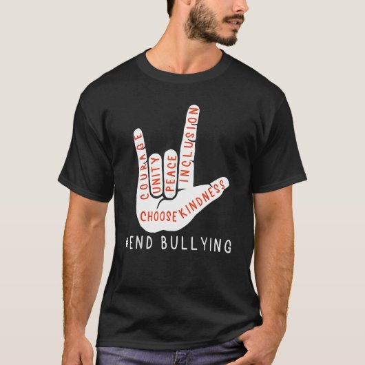 Unity Day Orange Kids 2022 Anti Bullying Love Sign T-Shirt (Vorderseite)
