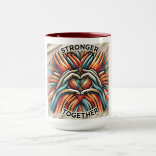 Unity Heart Colorful Hands Art Tasse