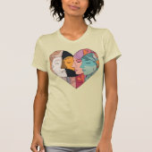 Unity Heart Diverse Faces Line Art Diversity T-Shirt (Vorderseite)