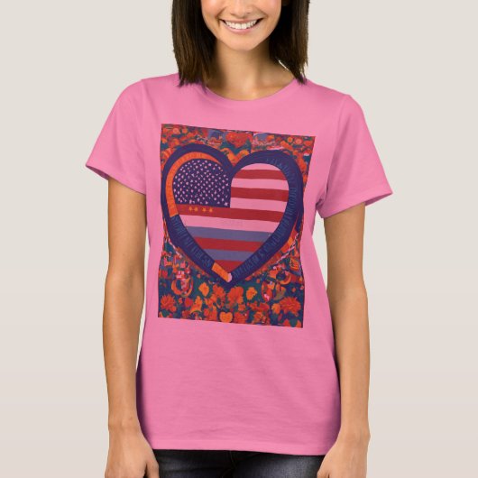 Unity Hearts: Hispanic Heritage Flag T - Shirt Des (Vorderseite)