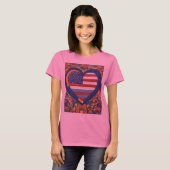 Unity Hearts: Hispanic Heritage Flag T - Shirt Des (Vorne ganz)