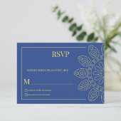 Unity in Bloom Blue Response Card Save The Date (Stehend Vorderseite)