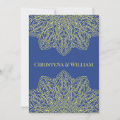 Unity in Bloom Blue Wedding Invitation Einladung (Vorderseite)