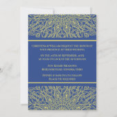 Unity in Bloom Blue Wedding Invitation Einladung (Rückseite)
