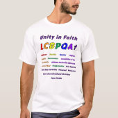 Unity in Faith LCBPQA† Lasst uns den Regenbogen zu T-Shirt (Vorderseite)