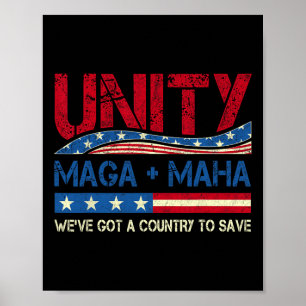 Unity Maha Wir haben ein Land Got, um Amerikas Fl  Poster