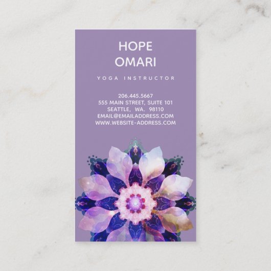 Unity Mandala Visitenkarte (Rückseite)