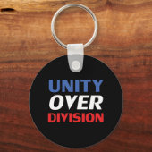 "Unity over Division" blau, rot, schwarz, weiß Schlüsselanhänger (Vorderseite)