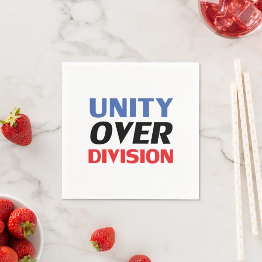 "Unity over Division", blaues, rotes Schwarz-weiße Serviette (Beispiel)