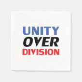 "Unity over Division", blaues, rotes Schwarz-weiße Serviette (Vorderseite)