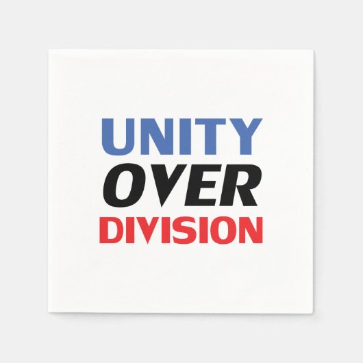 "Unity over Division", blaues, rotes Schwarz-weiße Serviette (Vorderseite)