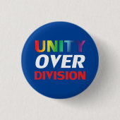 Unity over Division - lgbtq, lgbt stolz, blau Button (Vorderseite)