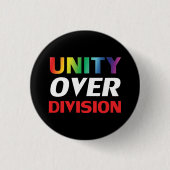 Unity over Division - lgbtq, lgbt stolz, schwarz Button (Vorderseite)