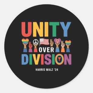 Unity over Division Pride Harris W 24 Runder Aufkleber
