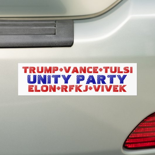 UNITY PARTY Trump Vance Tulsi Elon RFKJ Vivek Autoaufkleber (Auf Auto)