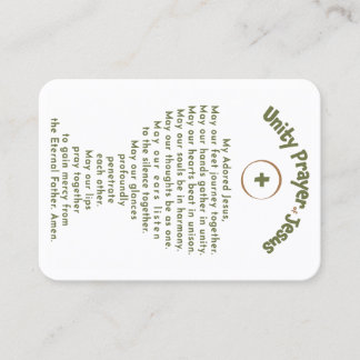 Unity Prayer of Jesus Prayer Card for 3.5" x 2.5"  Visitenkarte