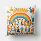 Unity Regenbogen Gemeinschaft Dekokissen (Rückseite)
