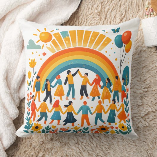 Unity Regenbogen Gemeinschaft Dekokissen (Decke)