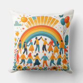 Unity Regenbogen Gemeinschaft Dekokissen (Vorderseite)