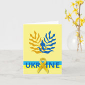 Unity Ribbon für die Ukraine Peace Card Karte (Gelbe Blume)