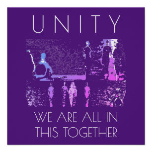 "Unity, Together" Inspiration Magenta Blue White Poster