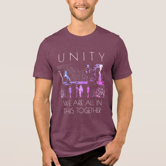 "Unity, Together" Inspiration Magenta Blue White Tri-Blend Shirt (Vorderseite)