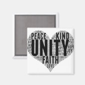 Unity WordCloud sei eine Art, Orange Unity zu stop Magnet (Vorderseite/Rückseite)